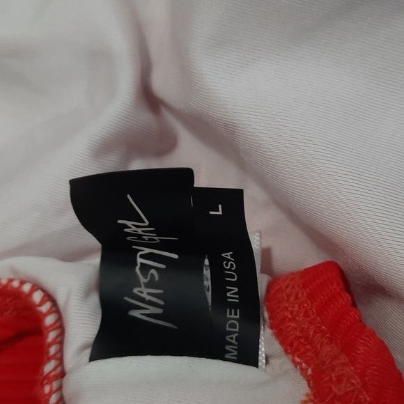 Nasty Gal Swim  red Ribbed Alina One Piece Swimsuit - Picture 7 of 8